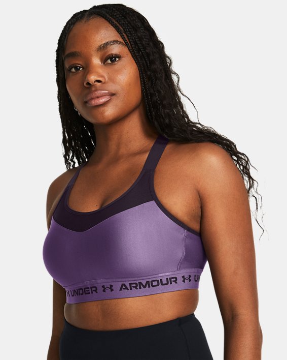สปอร์ตบรา Armour® High Crossback สำหรับผู้หญิง in Purple image number 2